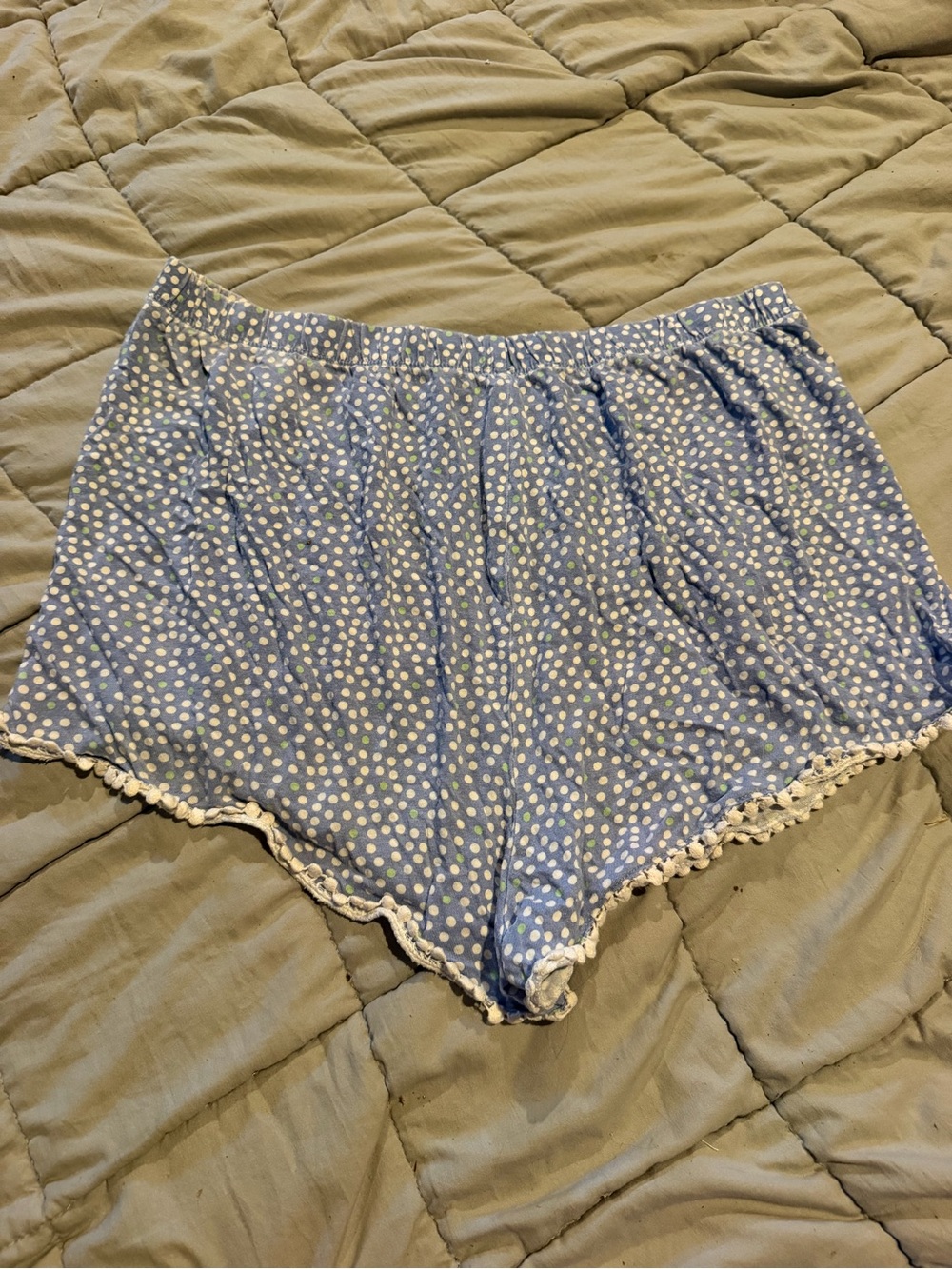 new directions Blue Polka Dot Sleep Shorts with White Trim